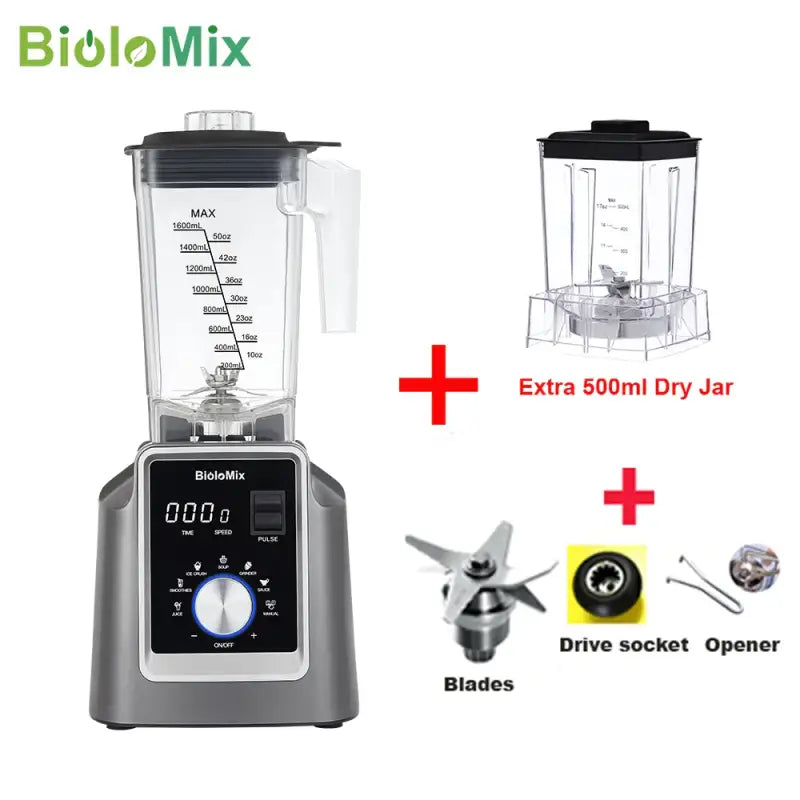 BioloMix Digital Automatic Program Professional Commercial Blender - With DRY JAR PARTS / EU Plug / spain