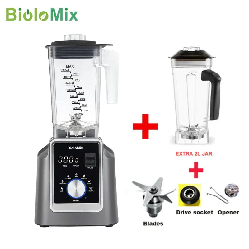 BioloMix Digital Automatic Program Professional Commercial Blender - With 2L Jar n parts / UK Plug / SAUDI ARABIA