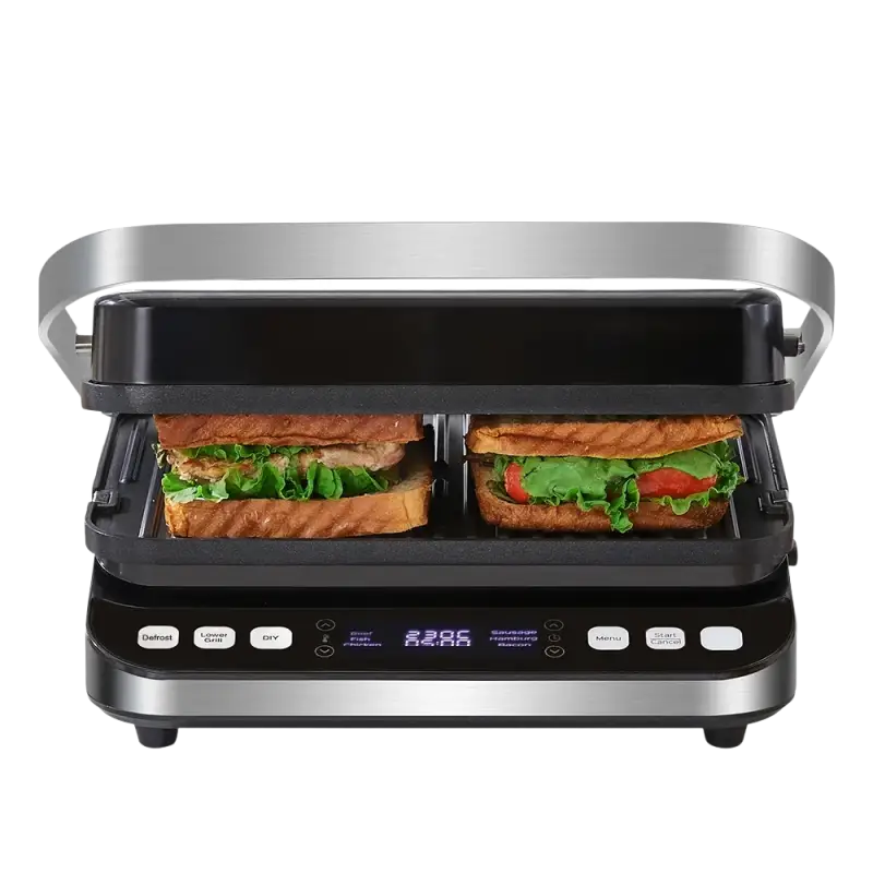 BioloMix 2000W Electric Contact Grill Digital Griddle and Panini Press - Toaster Machine
