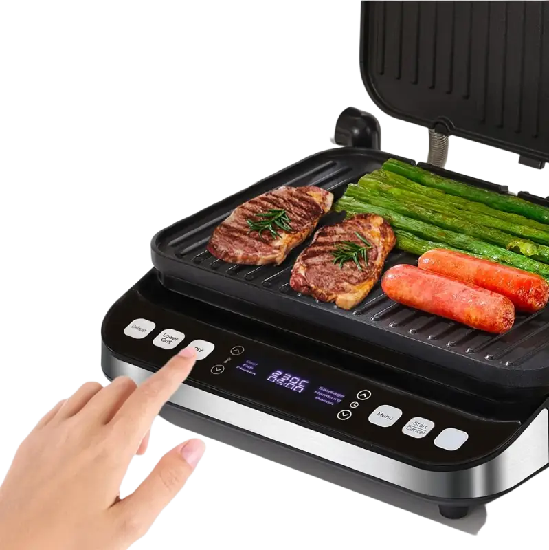BioloMix 2000W Electric Contact Grill Digital Griddle and Panini Press - Toaster Machine