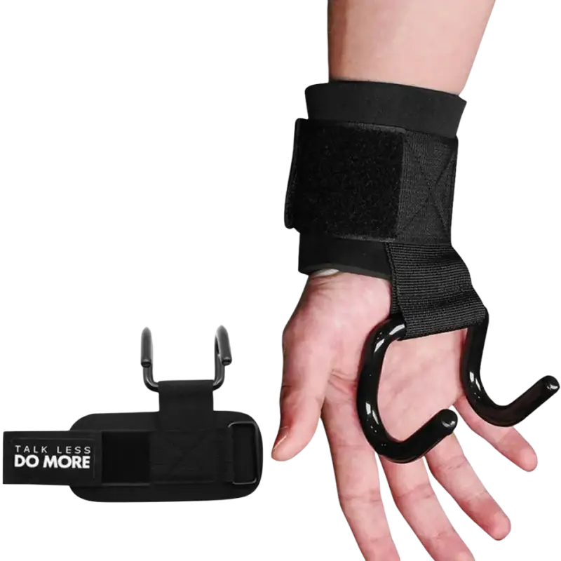 AOLIKES 1 Pair Weight Lifting Hook Hand Bar Wrist Straps Glove Weightlifting Strength Training Gym Fitness Hook Support Lift - laurichshop