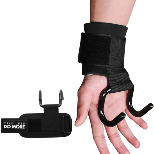 AOLIKES 1 Pair Weight Lifting Hook Hand Bar Wrist Straps Glove Weightlifting Strength Training Gym Fitness Hook Support Lift - laurichshop