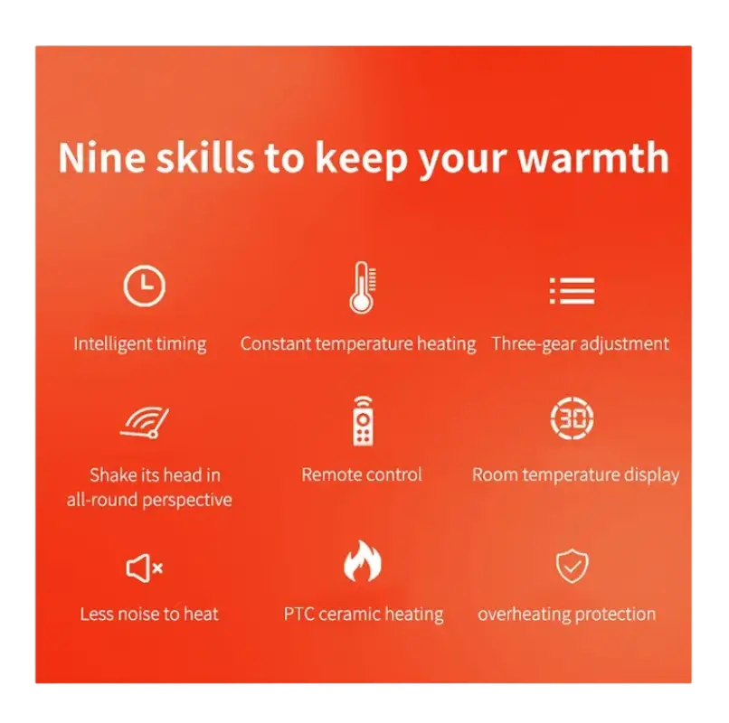 Portable Remote Control Electric PTC Fan Heater Constant Temperature