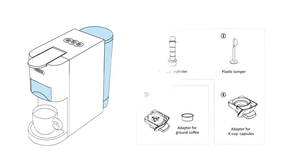 HiBREW Coffee Machine 4 in 1 Multiple Capsule Espresso