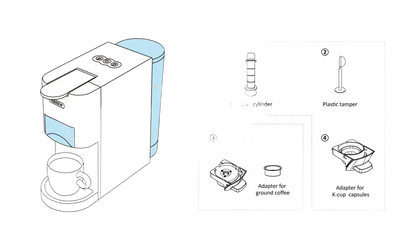 HiBREW Coffee Machine 4 in 1 Multiple Capsule Espresso