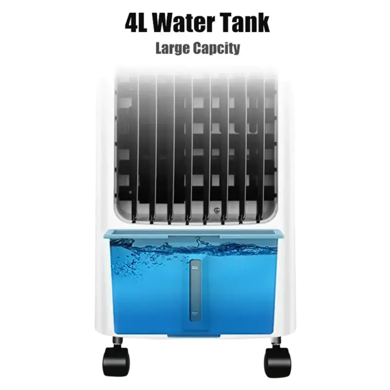 Portable Black Hyundai 4L evaporative cooler with wheels for cooling heating