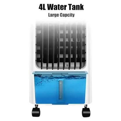 Portable Black Hyundai 4L evaporative cooler with wheels for cooling heating