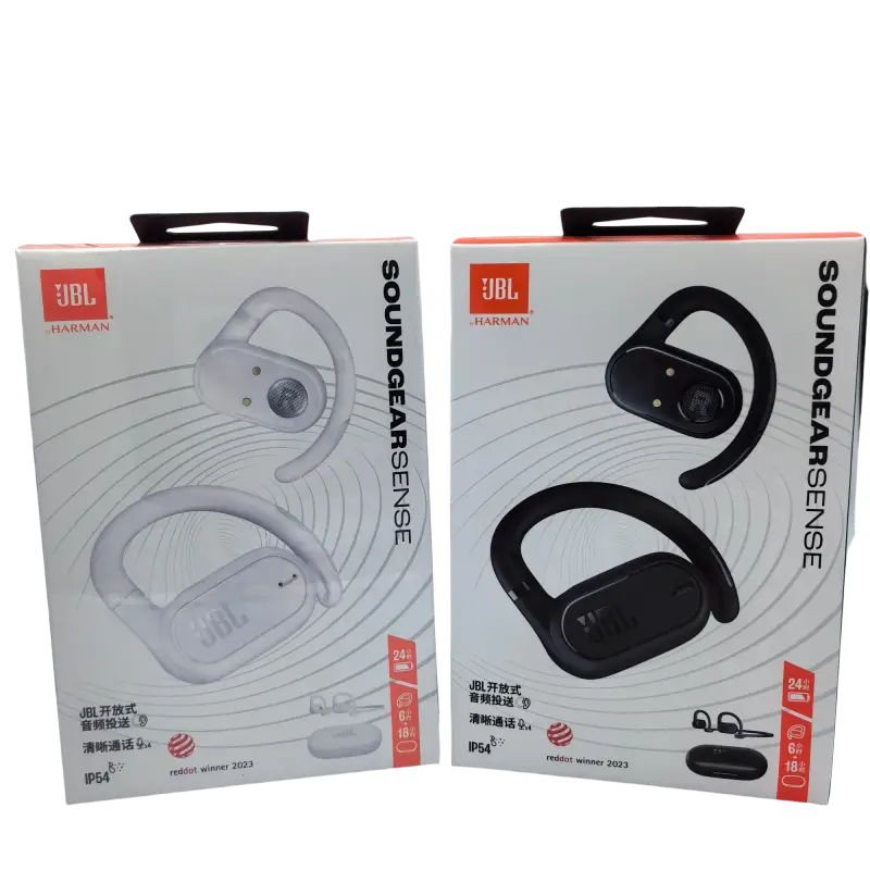 Black JBL Soundgear Sense Wireless Earbuds in Case