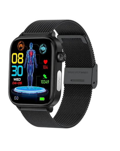 ECG smartwatch with 1.39-inch HD display and steel band