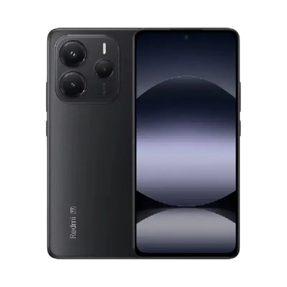 Black Xiaomi Redmi Note 14 with 5110mAh battery and triple camera setup