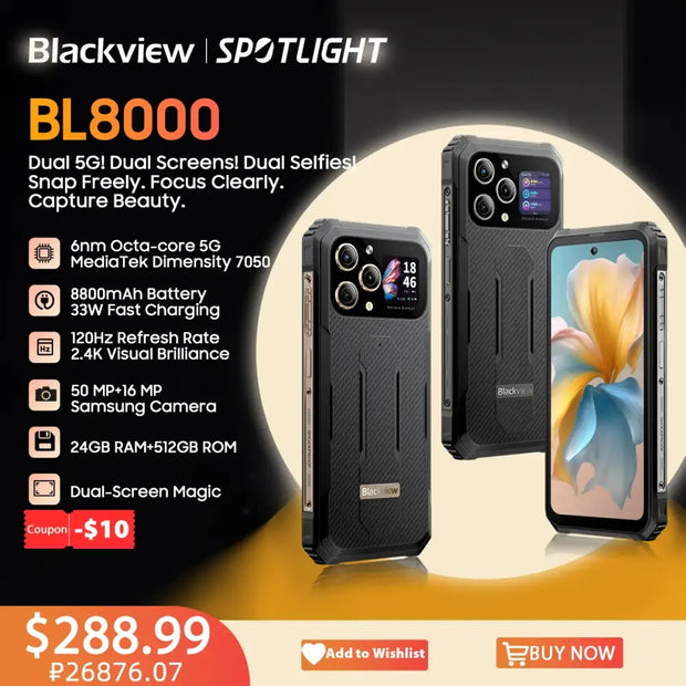 Blackview BL 8000 5 G Rugged Smartphone 6.78