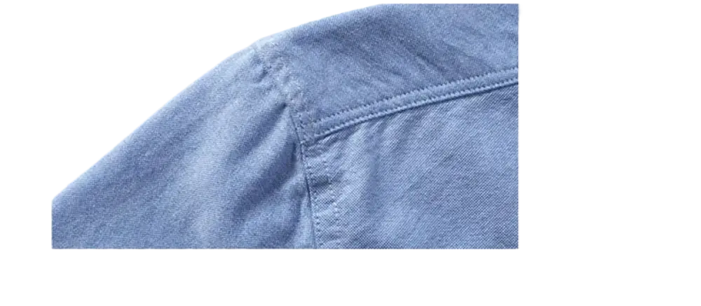 Light blue cotton casual shirt with suture hem detail