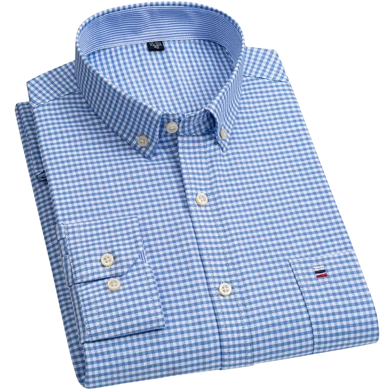 Tommy Hilfiger blue and white checkered casual shirt for everyday wear