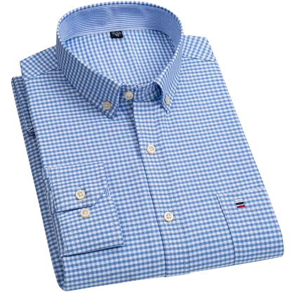 Tommy Hilfiger blue and white checkered casual shirt for everyday wear