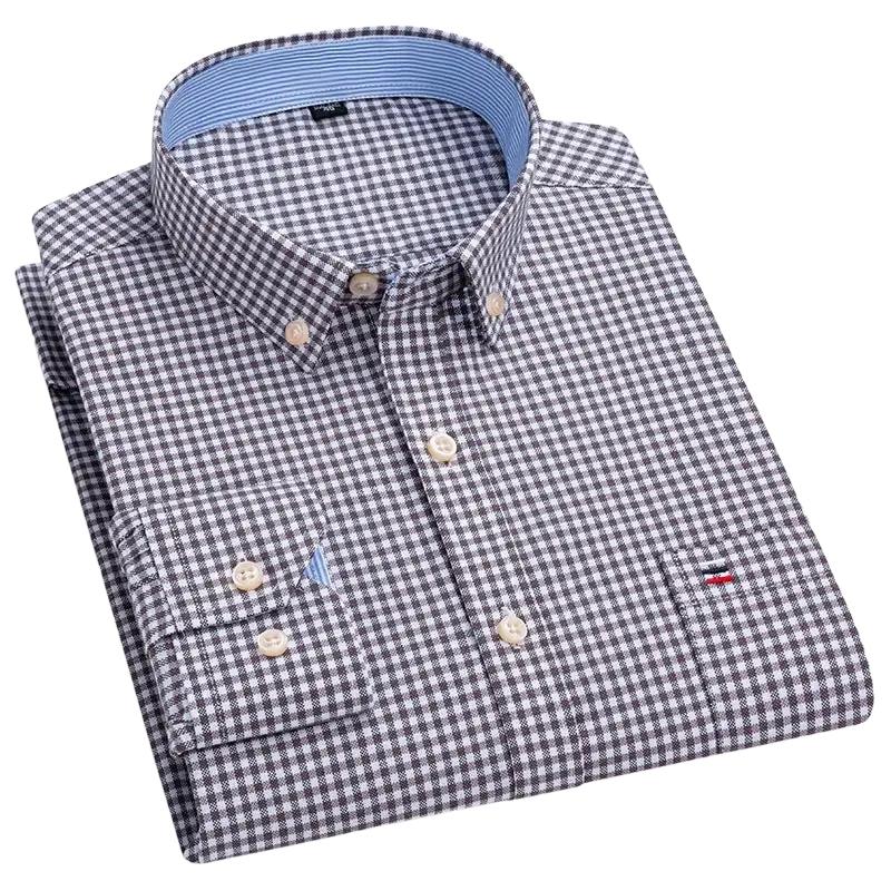 Tommy Hilfiger classic checkered cotton casual shirt in blue and white