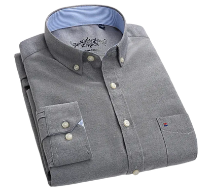 Tommy Hilfiger gray button-down casual shirt with blue lining