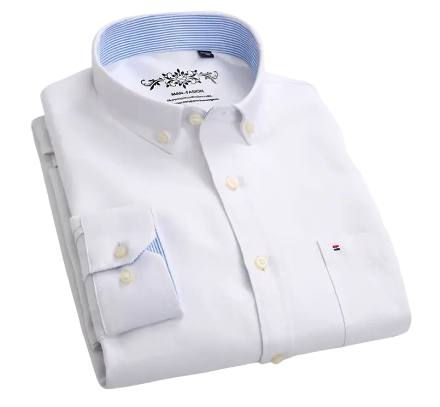 Tommy Hilfiger white casual shirt with blue and white striped collar