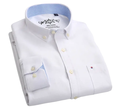 Tommy Hilfiger white casual shirt with blue and white striped collar