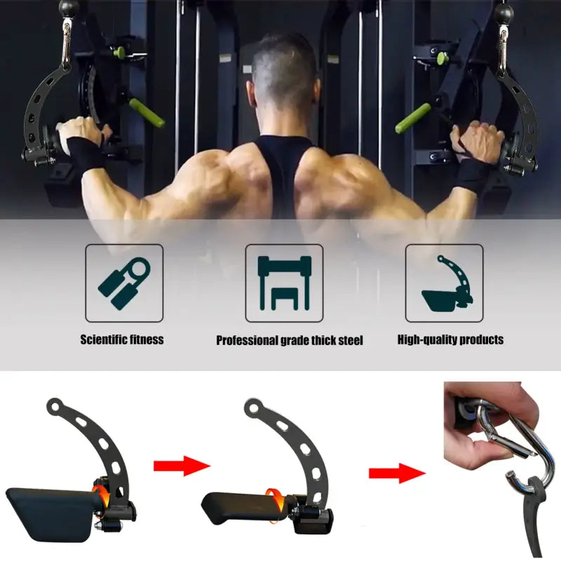 LAT Pull Down T/V Bars Cable Machine Attachment Back Strength