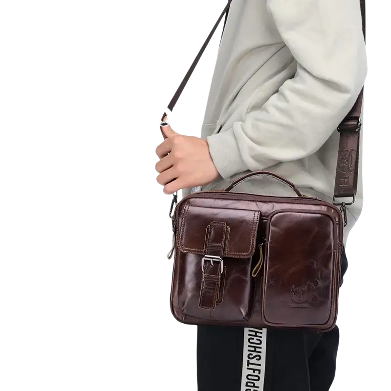 Bull-captain New Genuine Leather Men Cross-body Briefcase Bag