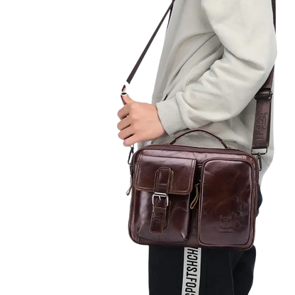 Bull-captain New Genuine Leather Men Cross-body Briefcase Bag