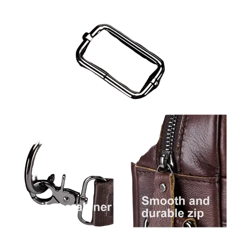 Bull-captain Men Genuine Leather Briefcase Bag for Laptop 14 Messenger