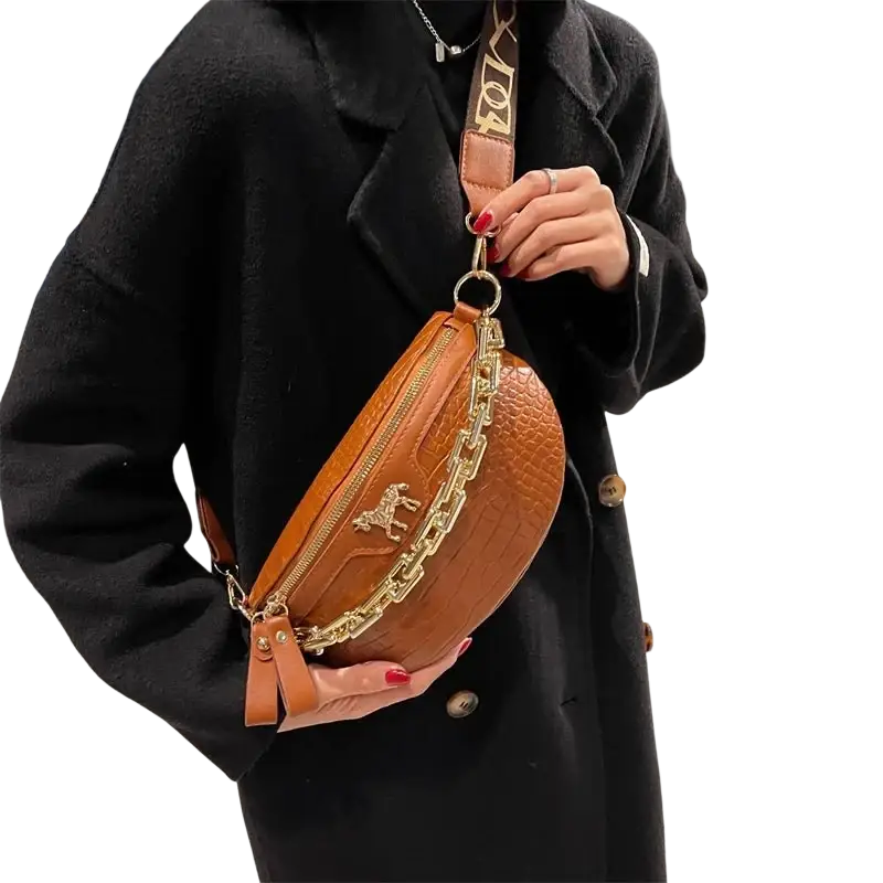 Thick Chain Women's Waist Bag Fanny Pack Fashion Shoulder Crossbody Chest Bags Female Belt Bag Crocodile Shoulder Bag - laurichshop