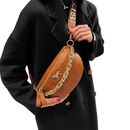 Thick Chain Women's Waist Bag Fanny Pack Fashion Shoulder Crossbody Chest Bags Female Belt Bag Crocodile Shoulder Bag - laurichshop