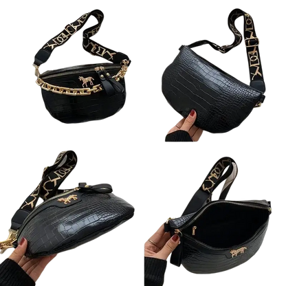 Thick Chain Women's Waist Bag Fanny Pack Fashion Shoulder Crossbody Chest Bags Female Belt Bag Crocodile Shoulder Bag - laurichshop