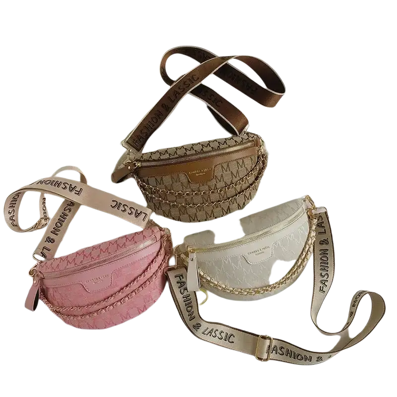 Thick Chain Women's Waist Bag Fanny Pack Fashion Shoulder Crossbody Chest Bags Female Belt Bag Crocodile Shoulder Bag - laurichshop