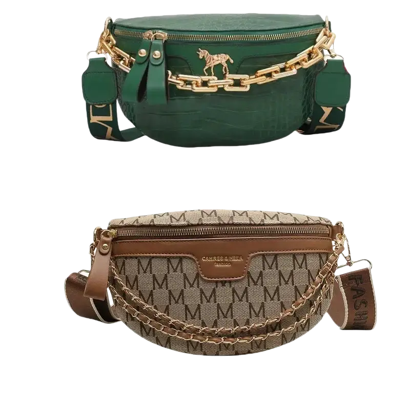 Thick Chain Women's Waist Bag Fanny Pack Fashion Shoulder Crossbody Chest Bags Female Belt Bag Crocodile Shoulder Bag - laurichshop