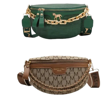 Thick Chain Women's Waist Bag Fanny Pack Fashion Shoulder Crossbody Chest Bags Female Belt Bag Crocodile Shoulder Bag - laurichshop