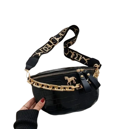 Thick Chain Women's Waist Bag Fanny Pack Fashion Shoulder Crossbody Chest Bags Female Belt Bag Crocodile Shoulder Bag - laurichshop