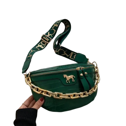 Thick Chain Women's Waist Bag Fanny Pack Fashion Shoulder Crossbody Chest Bags Female Belt Bag Crocodile Shoulder Bag - laurichshop
