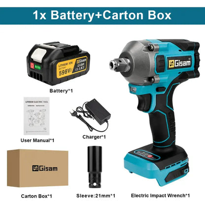 Brush-less Electric Impact Wrench - 1 Battery