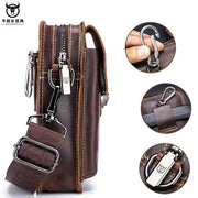 Bull-captain 100% Cowhide Men Small Shoulder Cross-body Bag