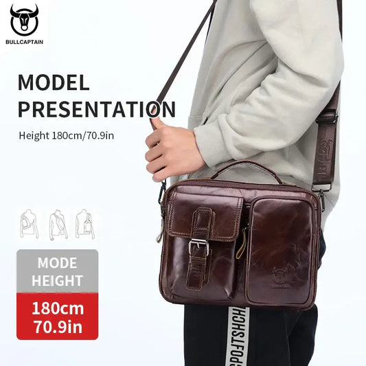 Bull-captain New Genuine Leather Men Cross-body Briefcase Bag