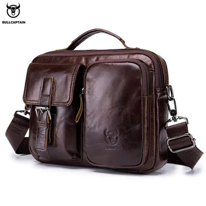 Bull-captain New Genuine Leather Men Cross-body Briefcase Bag