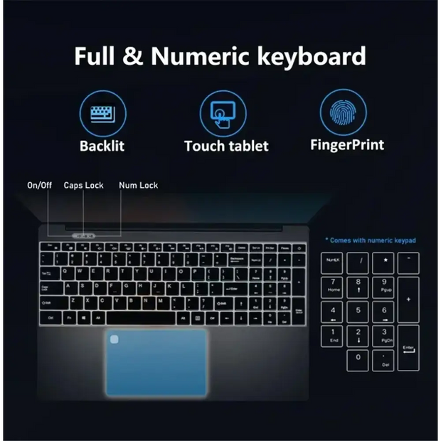 Celeron N 5095 Windows 11 notebook Back-light Keyboard Fingerprint Unlock