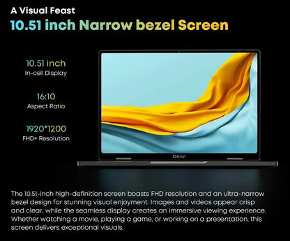 Chuwi 360° MiniBook X Laptop 2-in-1 Yoga Mode Intel N100 N5100 10.51 Inch laurichshop