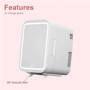 Cooseon 4 L Mini Mirror Fridge Beauty Makeup Skincare Refrigerator AC/DC