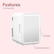 Cooseon 4 L Mini Mirror Fridge Beauty Makeup Skincare Refrigerator AC/DC