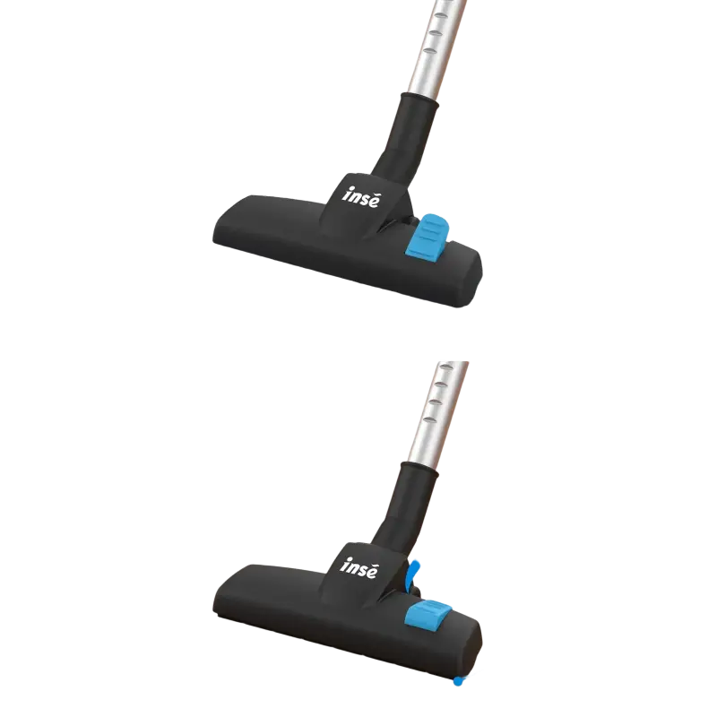 Black dual-use brush with blue accents for cordless vacuum’s dust box and suction nozzle
