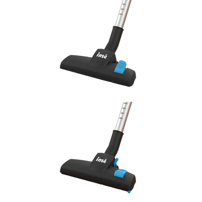Black dual-use brush with blue accents for cordless vacuum’s dust box and suction nozzle
