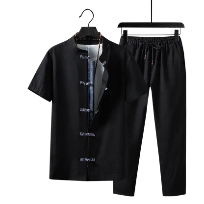 Cotton linen Male Fashion trousers and shirts full size M-XXL - Men Clothing