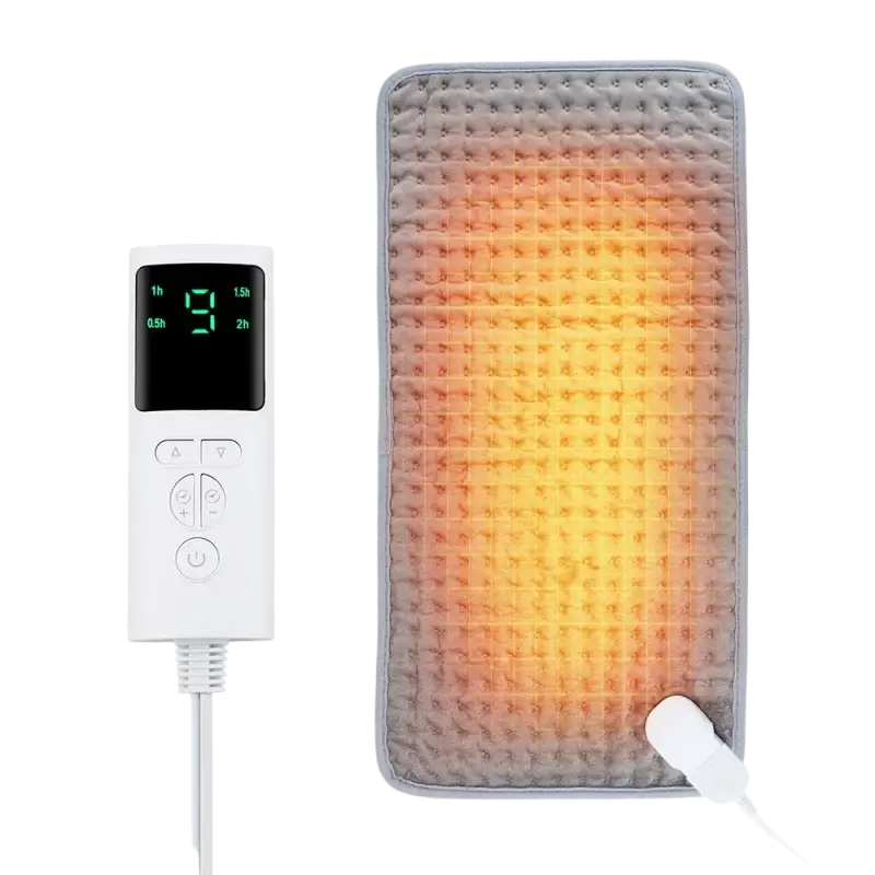 Dark grey electric heating blanket with digital temperature controller for sofa bed