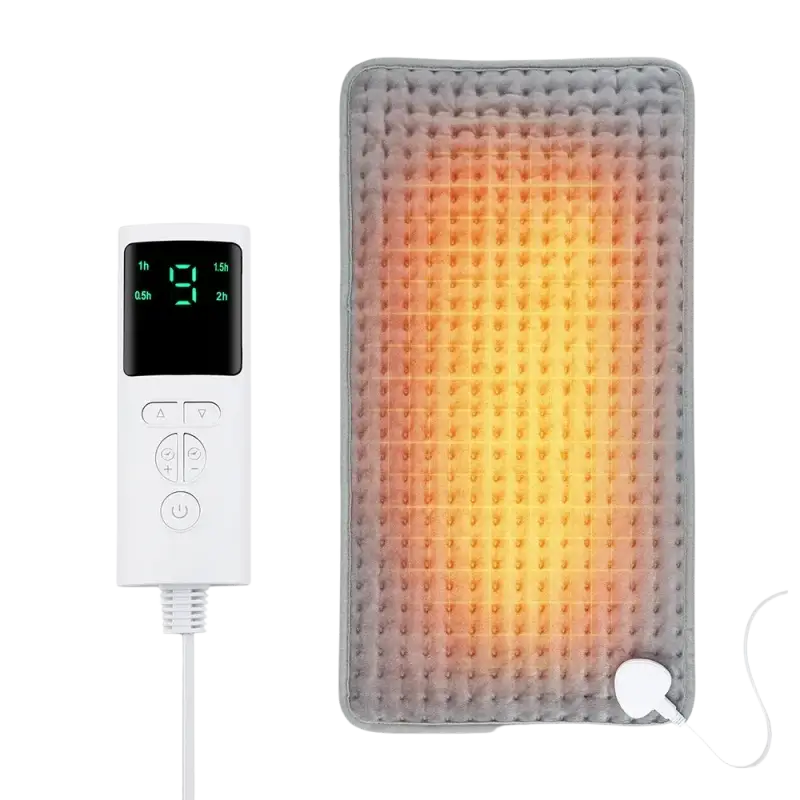 Dark grey electric heating blanket with digital temperature controller for sofa bed