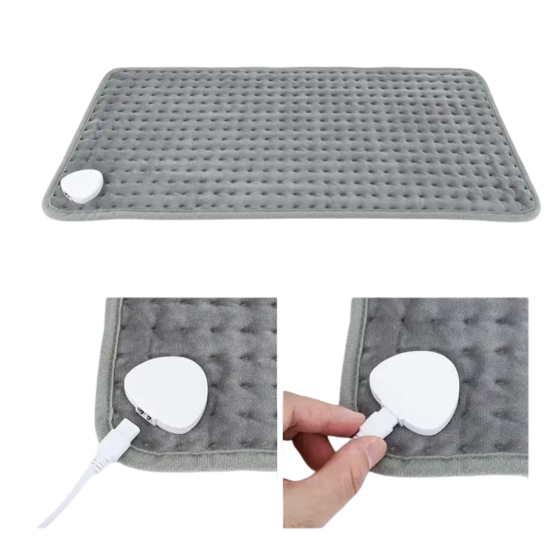 Gray textured bath mat with suction cup, complementing a Dark Grey Electric Heating Blanket