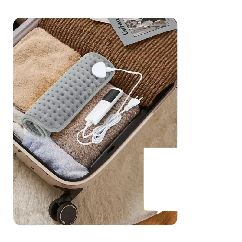 Dark grey electric heating blanket with USB power connection for sofa bed warmth