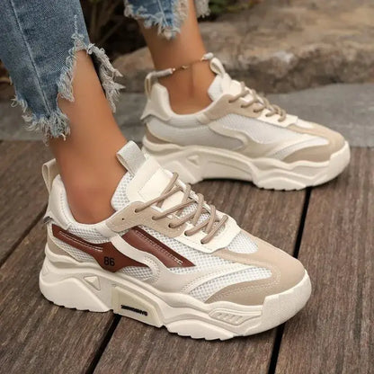 Casual Lace-Up Sneakers for Women - Top Angle